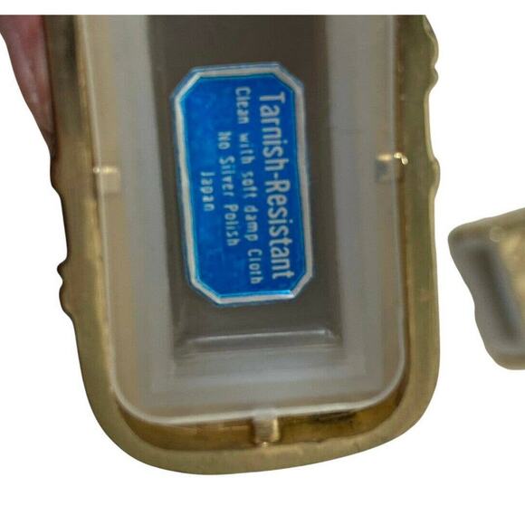 Art Nouveau Salt & Pepper Shakers Set Vtg Gold Tone White Calla Lily Decorative - Picture 10 of 16